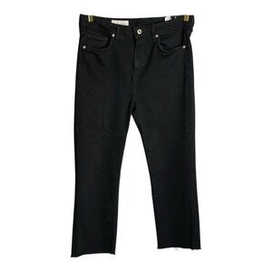 Zara Cropped Jeans black raw hem